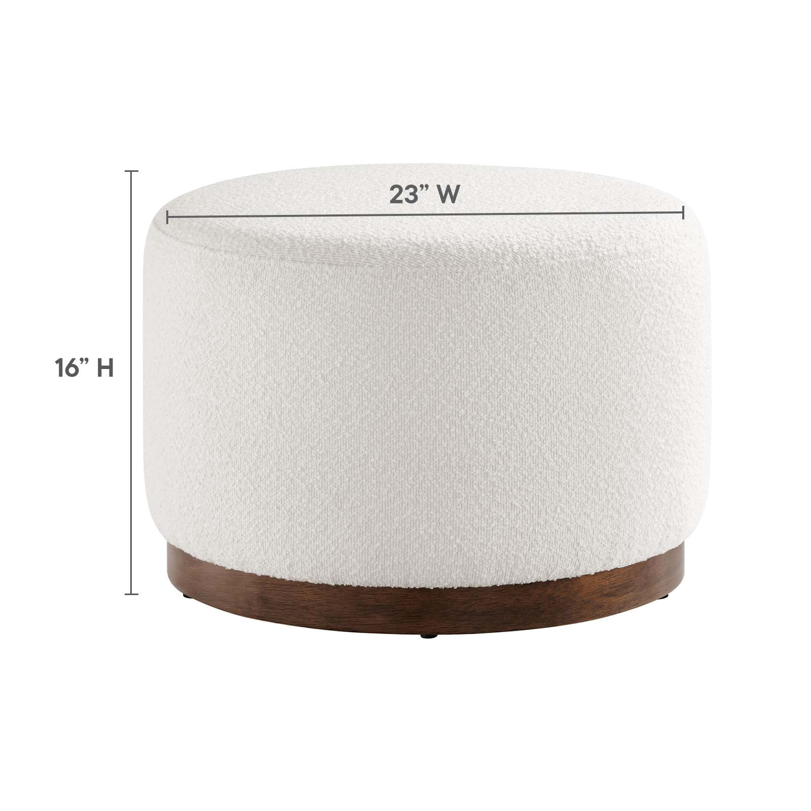 Modway Tilden Ottoman in Cloud White and Walnut