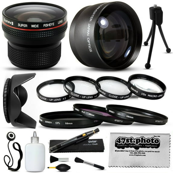 15 Piece Macro Fisheye Telephoto Lens Filters Set for Sony HDR-CX160 HDR-CX520 HDR-CX550 HDR-CX560 HDR-CX700 HDR-CX520V HDR-CX550V HDR-CX560V HDR-CX700V HDR-XR160 HDR-XR500 HDR-XR520 Camcorder