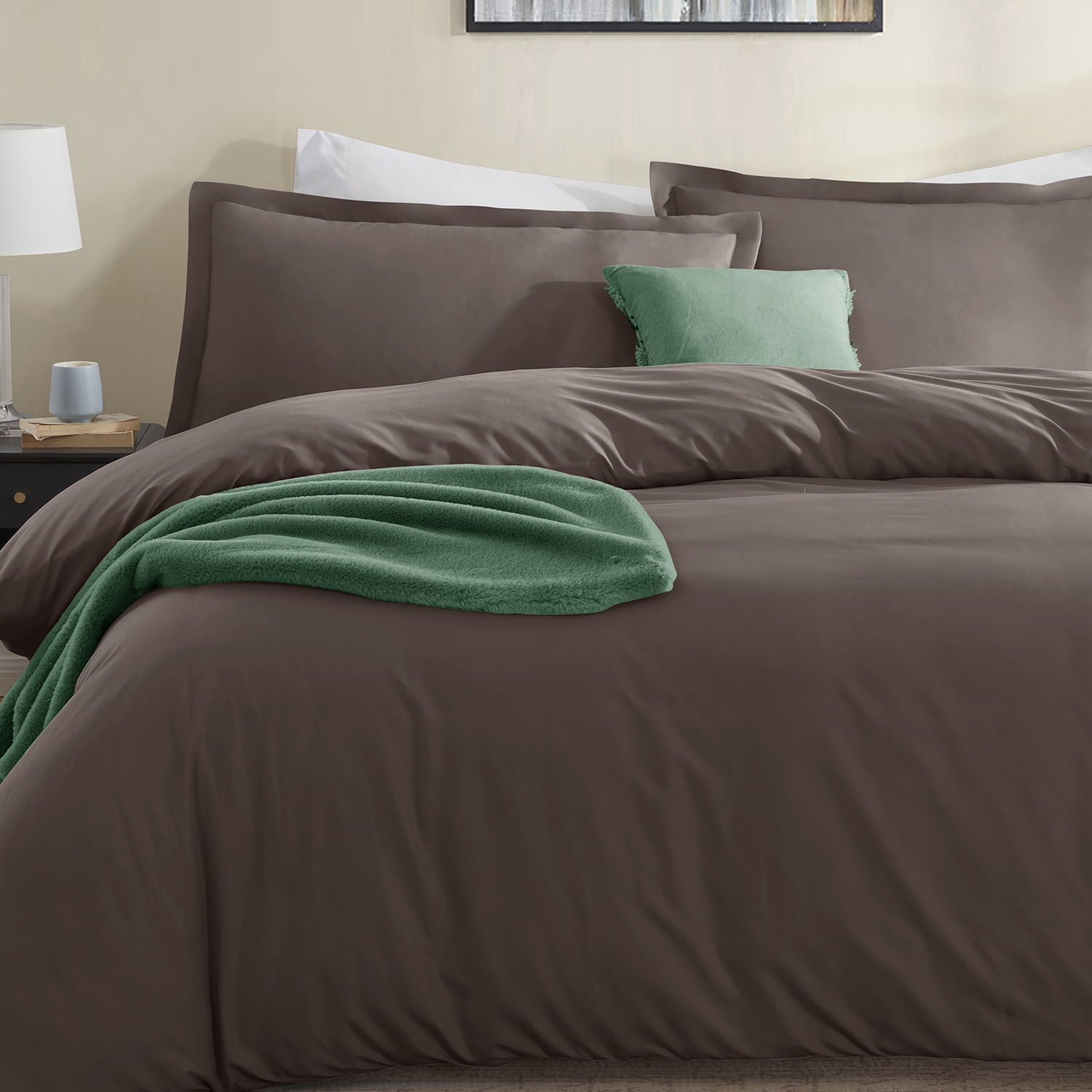 LammaLoe Duvet Cover King 3 Piece, Luxury Microfiber Bedding Sets with 2 Pillow Shams, chocolate Brown
