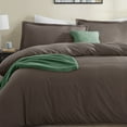 thumbnail image 3 of Virtu 3pc Duvet Cover Set, Luxury Microfiber Bedding Set twin with 2 Pillow Sham, Chocolate brown, 3 of 10