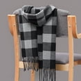 thumbnail image 4 of Bufanda a cuadros para hombre de otoño e invierno, borla de cachemira a cuadros, bufanda para hombre para padres e hijos, 4 of 5