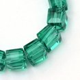 thumbnail image 2 of 2strands Transparent Glass Bead Strands Cube Sea Green 4x4x4mm Hole: 1mm about 100pcs/strand 17 inch, 2 of 3