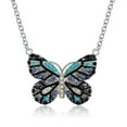 thumbnail image 1 of Butterfly Chain Pendant Necklace Blue Cubic Zirconia Womens Ginger Lyne, 1 of 5