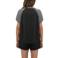 thumbnail image 6 of WBQ Summer Pajamas for Women Shorts PJ Set Color Block Short Sleeve Top Sleepwear and Drawstring Shorts with Pockets 2 Piece Loungewear Sleepwear Crew Neck Pjs Set S-2XL, 6 of 7