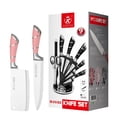 thumbnail image 3 of 9PCS Pink Kitchen Knife Set Stainless Steel Hollow Handle Chef Knives Complete Set, 3 of 10