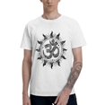 thumbnail image 1 of Camiseta de manga corta de algodón con el símbolo Om Ohm y Aum para hombre, estilo hinduismo, budismo, Buda y yoga, camisetas únicas., 1 of 7