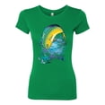 thumbnail image 2 of Mahi-Mahi Fish Catching Small Fish Animal Lover Womens Slim Fit Junior Tee, Kelly, Large, 2 of 3