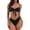 Black, variant on Women's Swimwear Surf Style Two Piece Swimsuit Set with Bow Detail Bikini for Beach Womens Bikini Red XS