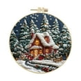 thumbnail image 2 of Christmas Decor Hangs Christmas Embroidery Craft Kits ，Hand Christmas DIY Embroidery Patterns Stamped Kit Adults Kids Beginners Stamped Embroidery Kit 。 (Warm Christmas B) Household pendant, 2 of 7