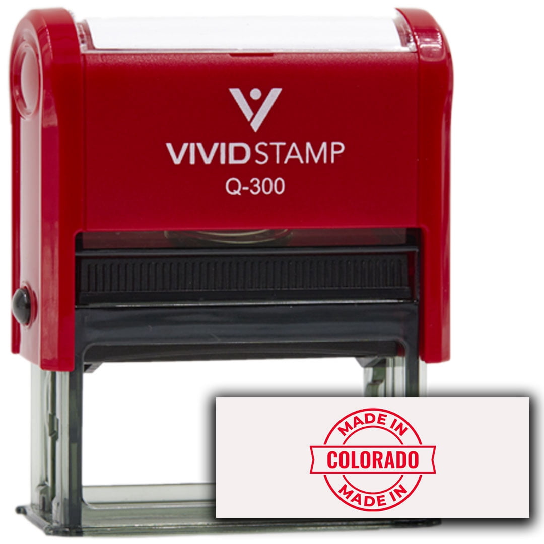 (3 pack) All Quality Made In Colorado Self-Inking Rubber Stamp (Red Ink) - Q-300