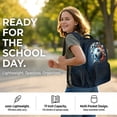 thumbnail image 2 of Kuiaobaty Football Print Kid Backpack with Lunch Bag for Teen Boy Insulated Lunch Box and Backpack with Bottle Holder Large Capacity School Bag Pencil Case for Travel Camping, 2 of 7