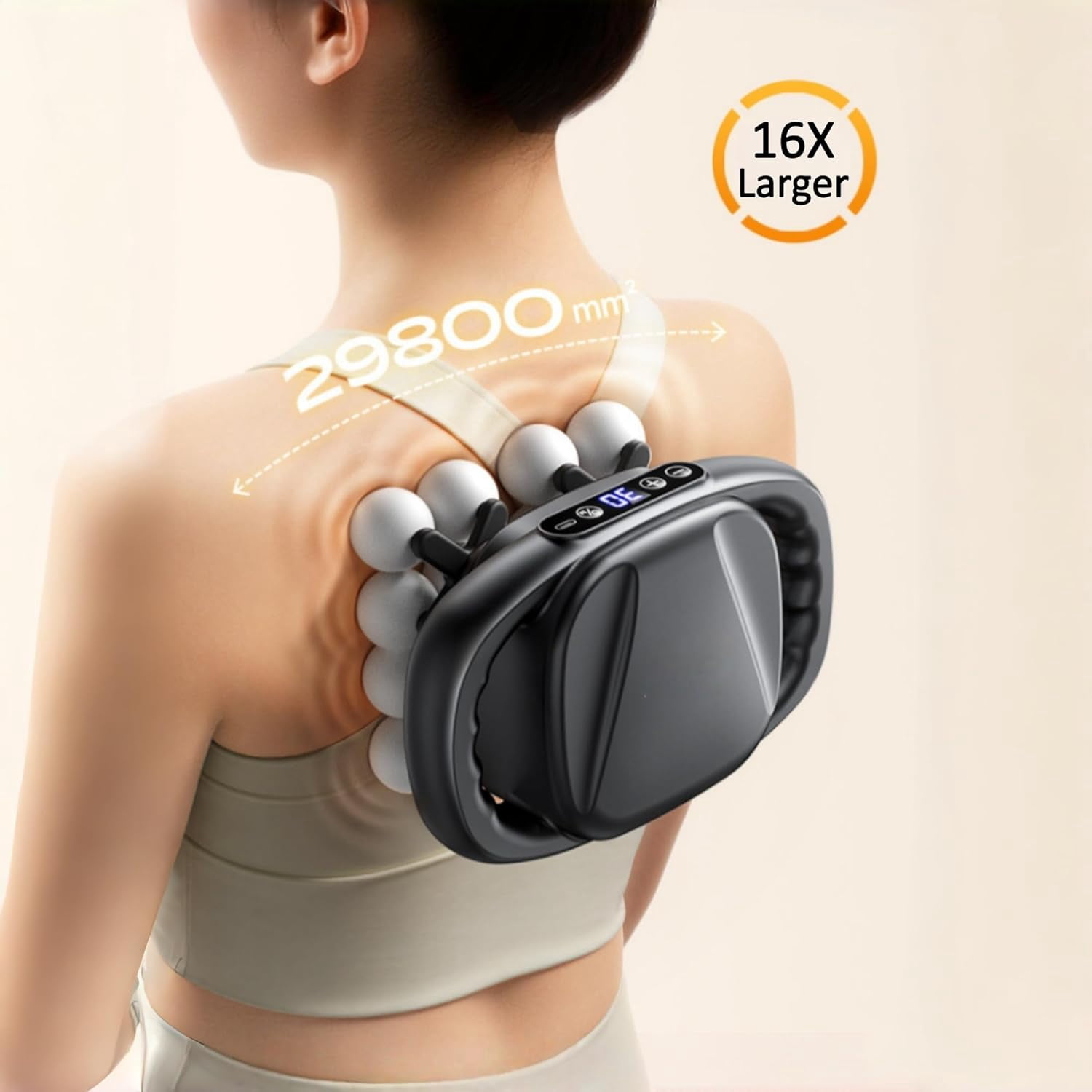 Mini Massage Gun with 16 Heads, Deep Tissue Percussion Massager for Whole Body Relief