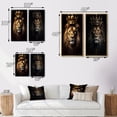 thumbnail image 4 of Designart "Majestic Lion King with a Golden Crown II" Animals Lion Framed Wall Art Set Of 2 - Children's Art Brown Gallery Wall Frame Set For Home Decor, 4 of 6