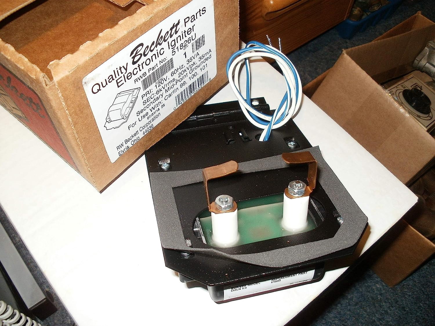 Beckett 51826U Replacement Ignitor For Carlin EZX, 99 And 100 Series Burners