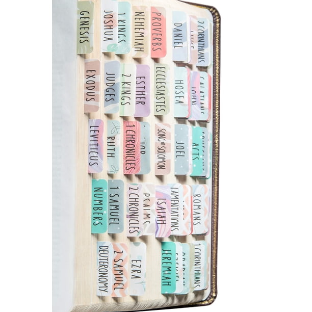 Bible Tabs DIVERSEBEE, impresión grande laminada, 66 libros, 18 en blanco