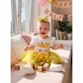 thumbnail image 6 of BemeyourBBs Infant Baby Girl 1/2 Half Birthday Outfit Half Way To One Outfit Letter Bee Print Short Sleeve Romper Bow Tulle Tutu Skirt Set Headband 3 Pcs Summer Clothes, 6 of 9