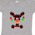 thumbnail image 4 of Inktastic Cute Flannel Reindeer with Christmas Bulbs and Snowflakes Boys or Girls Baby Bodysuit, 4 of 5