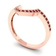 thumbnail image 2 of 0.25 ct Brilliant Round Cut Natural Garnet 14k Rose Gold Stackable Band SZ 6, 2 of 6