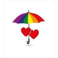 thumbnail image 3 of Ambesonne Rainbow Duvet Cover Set, Hearts Umbrella Love, 2-Calking, Multicolor, 3 of 3