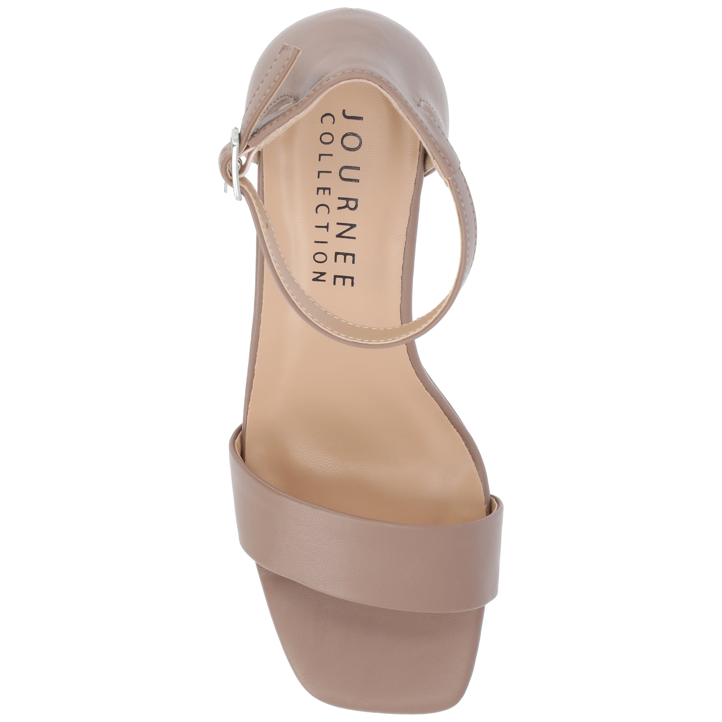 Journee Women's Valenncia SuperNatural Shades Narrow Width Open Square Toe Ankle Strap Sandals