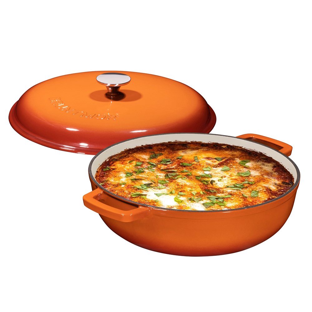 Enameled 4.5 Quart Cast Iron Casserole Dish Dutch Oven Marmite Pot Super Heat Retention Gradient