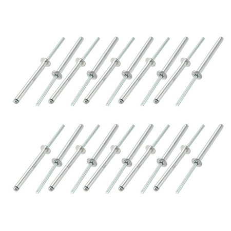 

20 Pcs 4mm x 40mm Aluminum/Steel Open End Blind Rivets