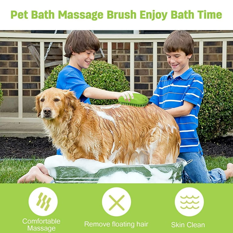 Dog Grooming Brush Pet Shampoo Bath Soothing Massage Rubber