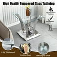 thumbnail image 6 of 23.62" Square Glass End Table with Tempered Glass Top and Modern U-Shaped Stainless Steel Base, Perfect for Living Room and Bedroom, 6 of 7