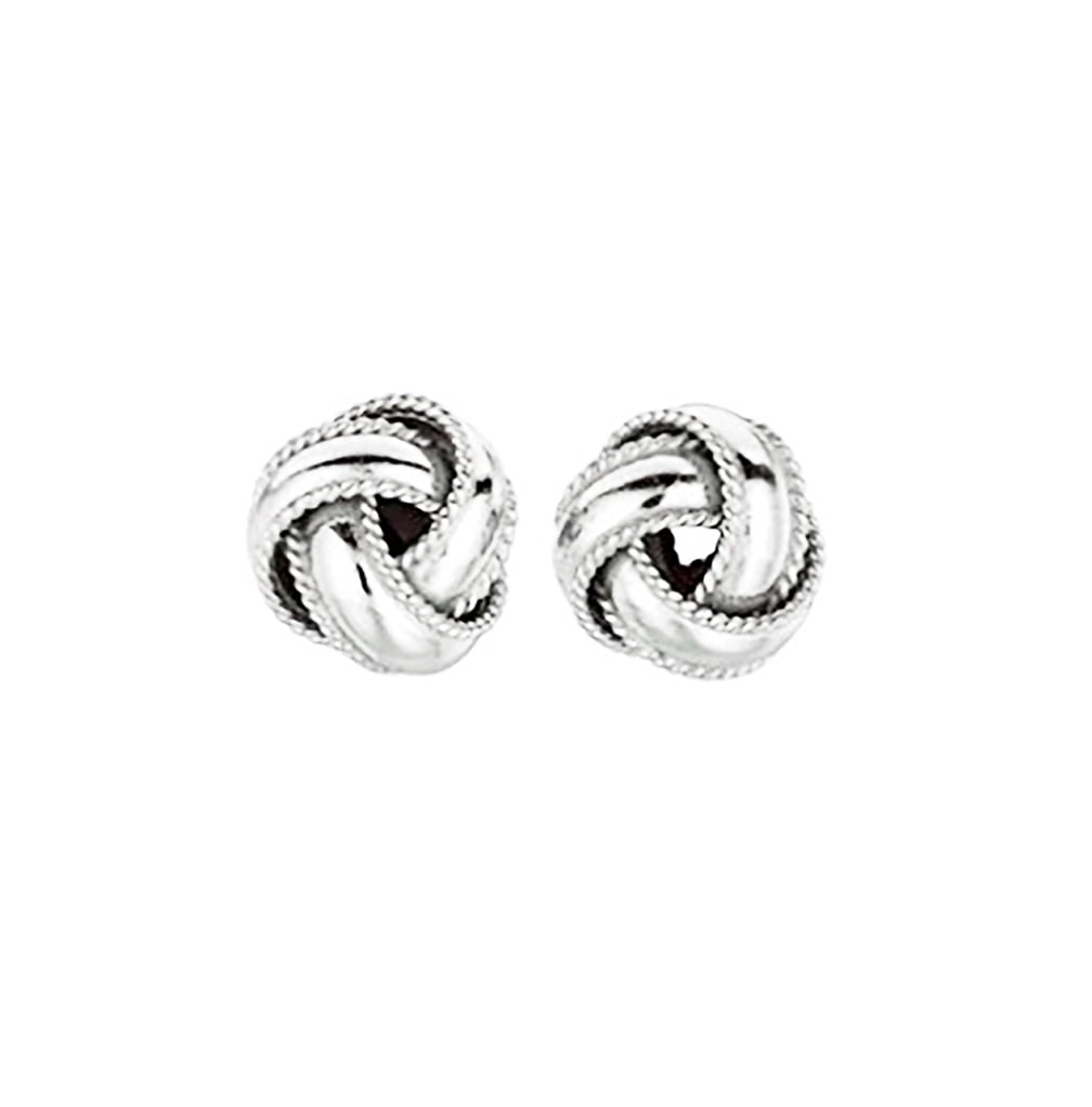 Ritastephens Love Knot Stud Earrings 7mm for Women Sterling Silver 925