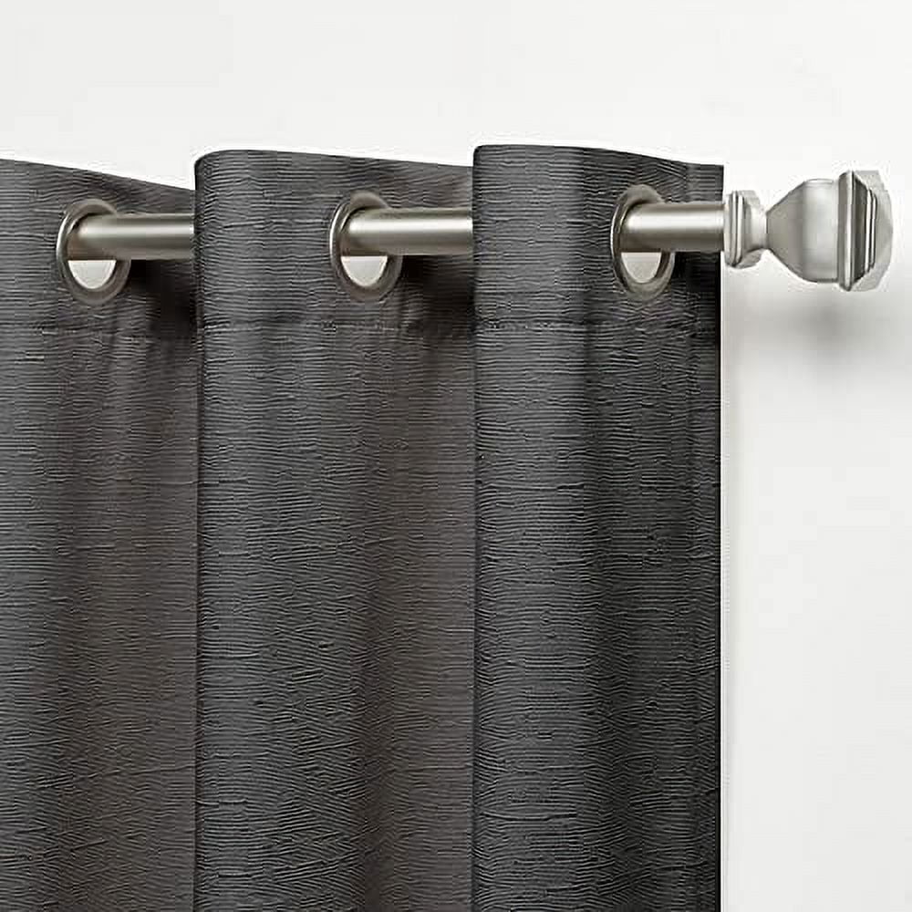 Nicole Miller New York Sawyer Cotton Blend Grommet Top Light Filtering Curtain Panels, 52"x96", Gunmetal, Set of 2