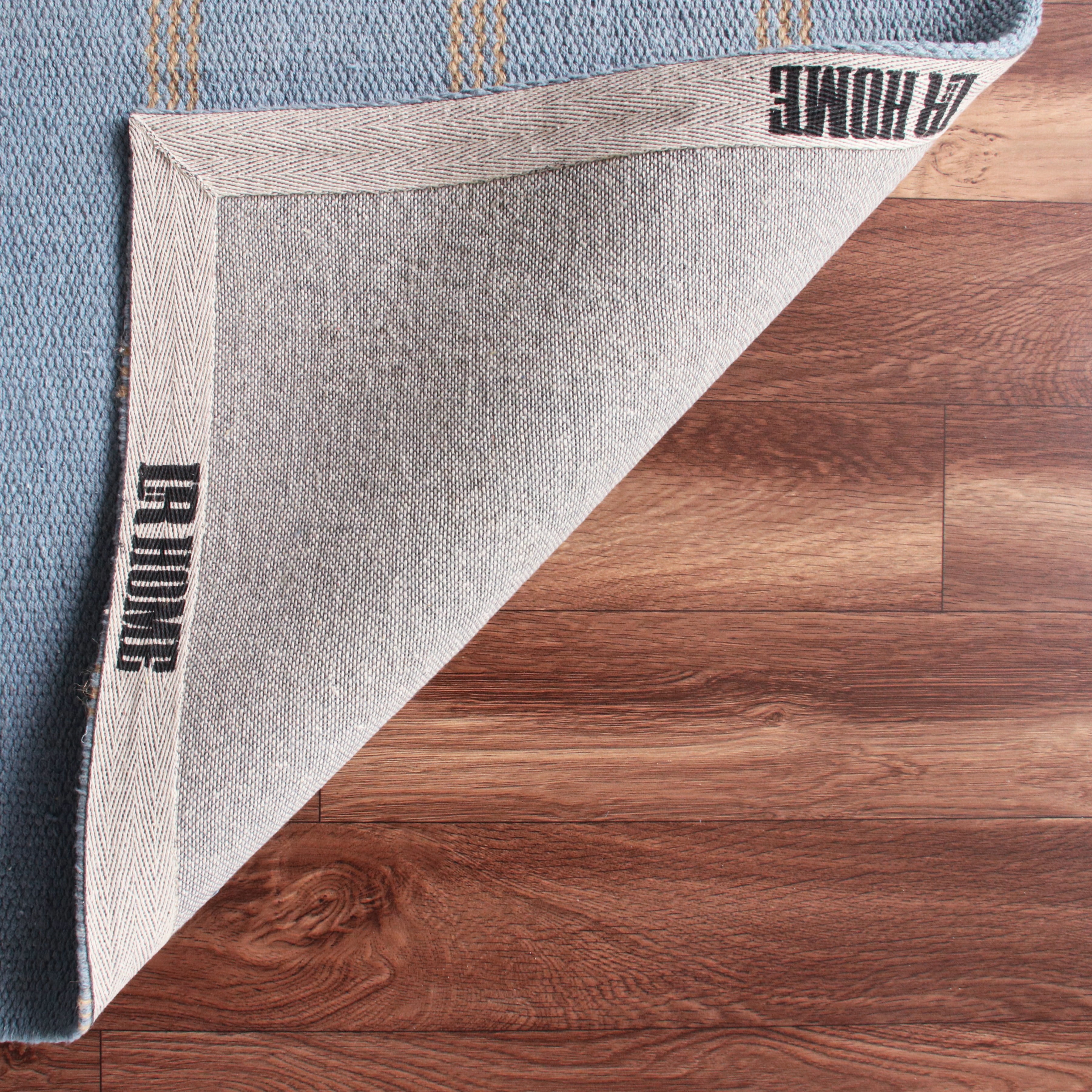 Ox Bay Hadley 7'9" x 9'9" Light Blue/Tan Striped Braided Jute Indoor Area Rug