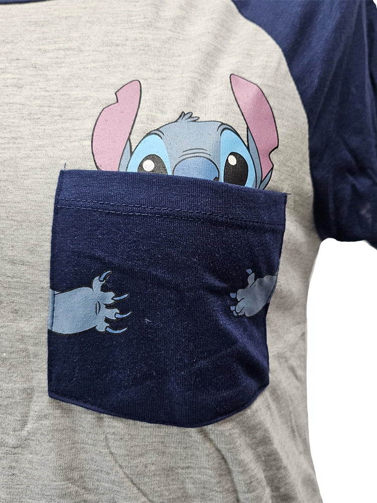 Disney Stitch Junior Pocket Fashion Tee, S-XL (Women's)