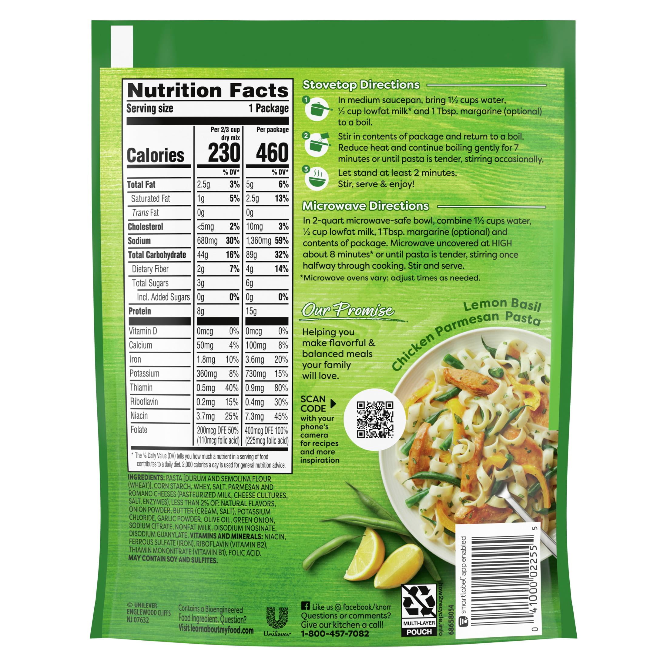 (8 pack) Knorr No Artificial Flavors Parmesan Pasta Sides, 7 Minute Cook Time, 4.3 oz