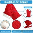 thumbnail image 3 of HEETLY Heavy Duty 500°F Heat Resistant Oven Mitts and Pot Holder Sets, 12" Long 100% Cotton 4-Piece Kitchen Set, 3 of 6