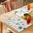 thumbnail image 4 of Spring Floral Placemats Set of 1, off White Lake Blue Flower Leaves Vintage Non-Slip Place Mats Washable Table Mats for Kitchen Dining Table Decorations Indoor/Outdoor, 4 of 9