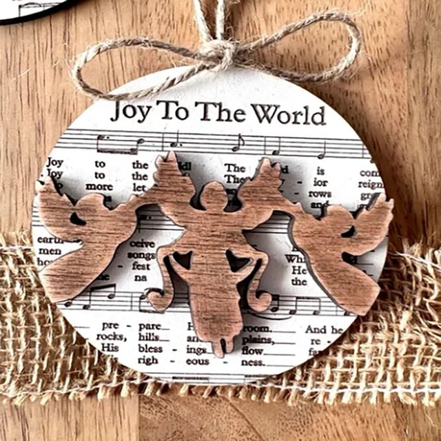 Adorno de belén con partitura musical XINYU Joy To The Wo