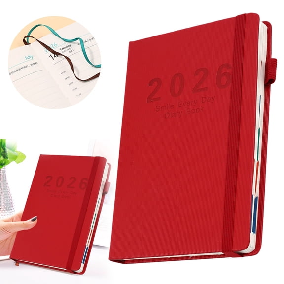 2026 Planner (8.43x5.71in), A5 Size Hardcover Calendar Planner, Pink, A Monthly, Weekly, Daily Planner Calendar, Appointment Book, Ultra thick 400 Pages, Notebook for School, Office Schedule （Pink）