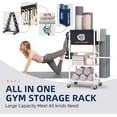thumbnail image 5 of Yoga Mat Storage Rack，Home Gym Storage Rack Gym Workout Equipment Storage Organizer Fitness Weight Rack on Wheels for Yoga Mat,Yoga Block,Foam Roller,Resistance Band,Dumbbell,Kettlebell, 5 of 7