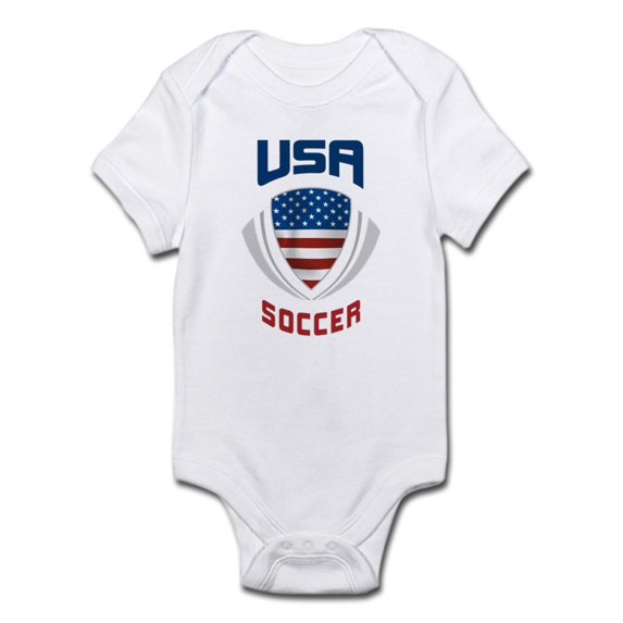 CafePress - Soccer Crest USA Blue Infant Bodysuit - Baby Light Bodysuit