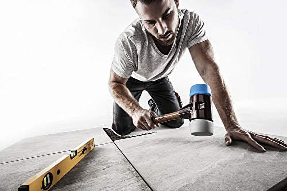 Halder Simplex Mallet with Soft Blue Rubber/Grey Rubber Inserts and Cast Iron Housing, 2.36" / 50.09 oz.