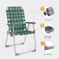 thumbnail image 5 of Hyxoo Folding Aluminum Webbed Lawn Chairs with Detachable Cup Holder, High Beach Chair for Adults Heavy Duty, Portable Patio Chair, Camping Chair for Yard, Garden, 2 Pack, 5 of 17
