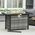 thumbnail image 2 of Outsunny Table de Foyer au Propane de 50 000 BTU avec Pare-Vent en Verre Gris, 2 of 10