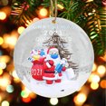 thumbnail image 2 of Adornos navideños de madera - Colgantes redondos de Santa Claus (7 piezas) para decorar tu árbol de Navidad, 80mm de diámetro, ambiente festivo único., 2 of 6