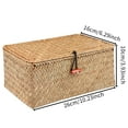 thumbnail image 6 of BlueMake Wicker Shelf Baskets with Lid,Handwoven Seagrass Basket for Storage Basket Bins Rectangular Home Organizer Gift Boxes(Natural Large), 6 of 6