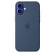 thumbnail image 1 of Funda para teléfono Apple iPhone 16 Plus de silicona con MagSafe, color mezclilla, 1 of 4