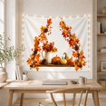 thumbnail image 5 of Pumpkins and Maple Leaves on a Wooden Shelf, Cozy Rustic for Nature Lovers, Harvest Still Life Decor, Thanksgiving Gift Tapestry Wall Hanging for Living Room and Bedroom, 5 of 7