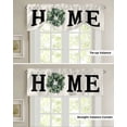 thumbnail image 5 of Tie Up Valance Curtain for Kitchen, Green Eucalyptus Leaves Black Home Quote Rod Pocket Short Curtains Adjustable Tie-Up Shade Valances, Vintage Linen Window Treatment for Bathroom Living Room Bedroom, 5 of 7