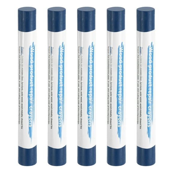 Uxcell 5pcs Wood Filler Sticks Wooden Wax Touch Up Furniture Repair Crayons for Scratch Cracks Hole Table Wood Floor, Navy