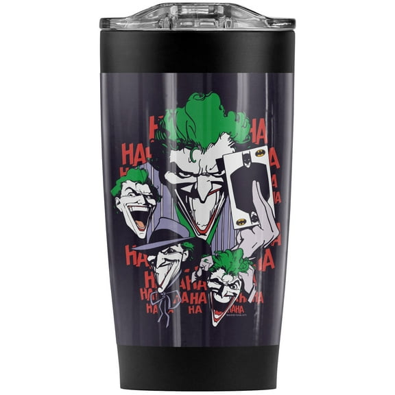 Batman The Joker Four Of A Kind Stainless Steel Tumbler 20 oz Coffee Travel Mug/Cup, Vacuum Insulated & Double Wall with Leakproof Sliding Lid | Great for Hot Drinks and Cold Beverages