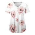 thumbnail image 1 of TIMIFIS V-Neck Scrub for Women Summer Scrub Tops Workwear Nursing Scrub Shirts Printed Short Sleeve Uniform Scrub Tops with Pockets - Spring/Summer, 1 of 4